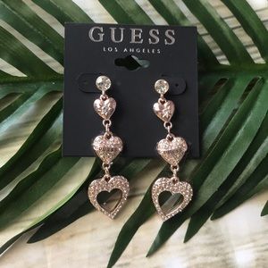 Guess hearts earrings long